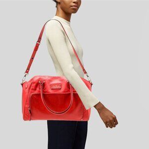 Kate‎ Spade New York Catalina Satchel Leather Top Handle Bag Coral Red